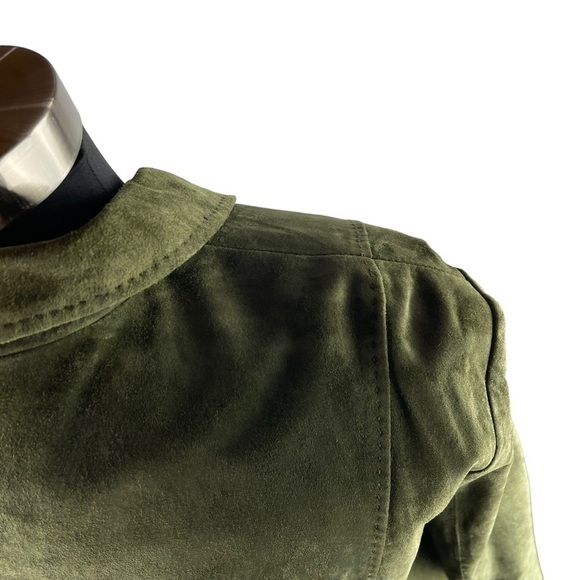 PENDLETON GREEN SUEDE LEATHER LIGHTWEIGHT BUTTON DOWN SHIRT JACKET SHACKET - Picture 11 of 13